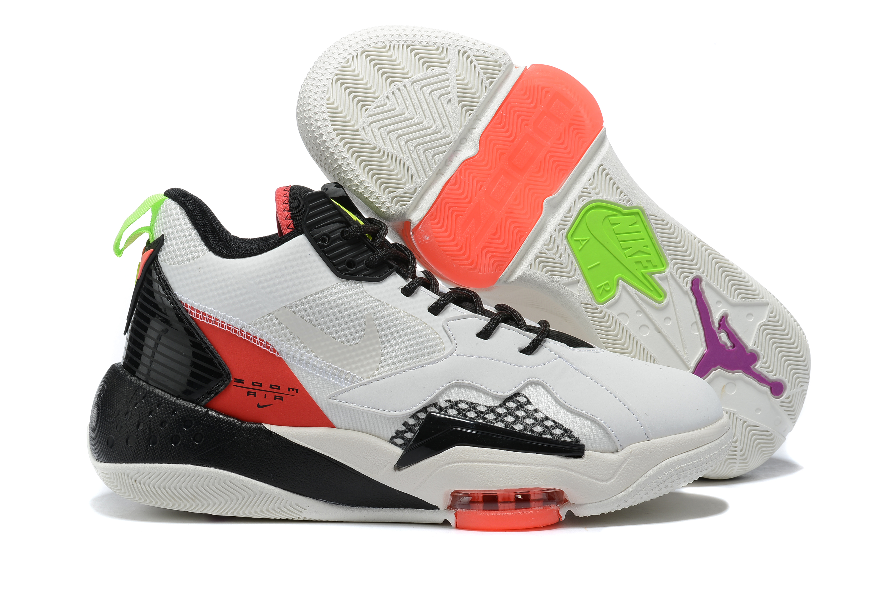 2020 Air Jordan Zoom 92 White Black Red Green - Click Image to Close